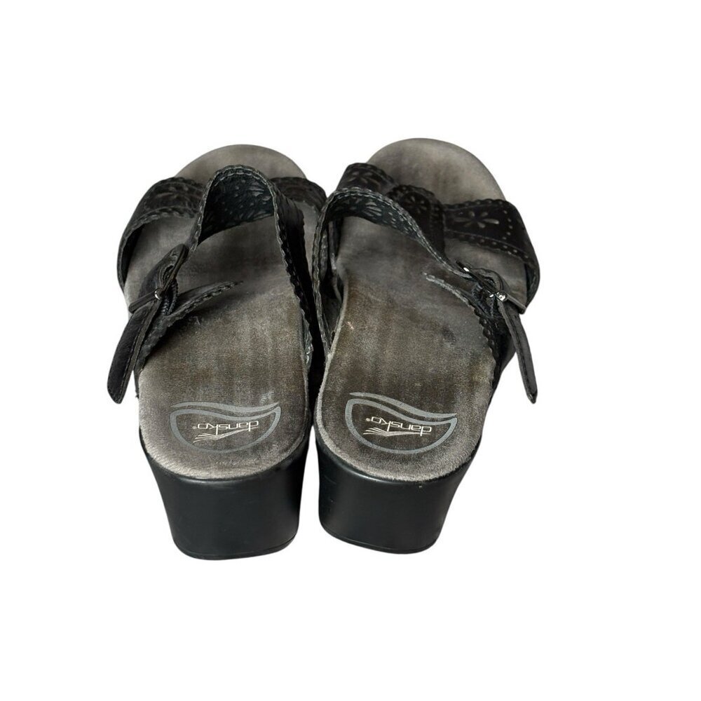 Dansko Womens Size 39 US 8.5/9 Sapphire Lasercut Leather Sandals COMFORT Black - Picture 4 of 7
